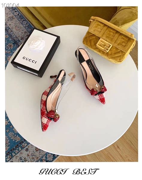 gucci red leather kitten heels|Gucci kitten heel slingback.